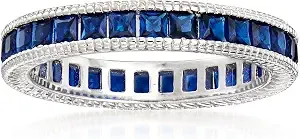 Ross-Simons 1.40 Ct. T.W. Simulated Sapphire Eternity Band In Sterling Silver
