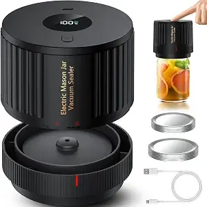 Love Moment Electric Mason Jar Vacuum Sealer Kit With One Touch Auto-Pause