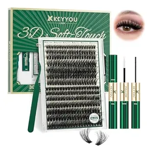 Keyyou Lash Clusters Kit 80d100d 280pcs D Curl 8-16mm