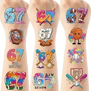 192 Pcs Ice Cream Drip Sport Temporary Tattoos, 8 Sheets