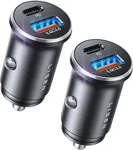 Lisen Car Charger Usb C, 69w Cigarette Lighter Usb Charger Adapter, 2 Pack