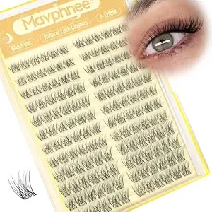 Short Lash Clusters Natural Cluster Eyelash Extensions 8-10-12mm Clear Band Cluster Lashes Extensions Wispy Individual Lashes Cc-Curly Eyelash Clusters PestañAs Postizas Naturales 144pcs Diy Lashes