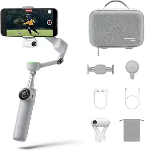 insta360 Flow 2 Pro White - Foldable Ai Phone Gimbal, Track In 200+ Apps With Apple Dockkit, Multi-Person Tracking, 360º Pan Tracking, Built-In Tripod/Selfie Stick, Iphone/Android Portable Stabilizer
