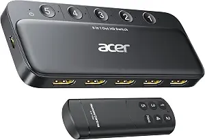 Acer 5 In 1 Out Hdmi Switch 4k@60hz Hdmi 2.0 With Remote For ps5 Xbox Tv
