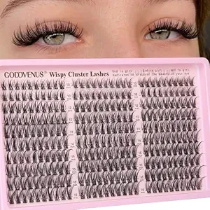 Goddvenus Eyelash Extensions Wispy Natural Diy C Curl Individual Lashes Clusters Black 10-16mm 300pcs
