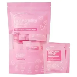 Air Jungles Pink Micellar Makeup Remover Wipes 25 Ct, Individually Wrapped