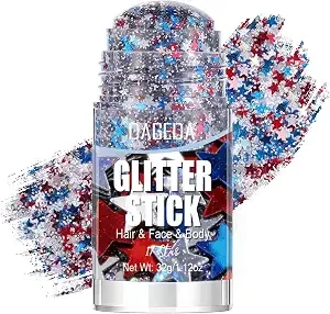 Dageda Star Red White Blue Face Body Glitter Stick,4th Of July Accessories