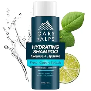 Oars + Alps Men'S Sulfate Free Hydrating Shampoo, Infused With Kelp & Algae Extracts, Moisturizing Formula, Fresh Ocean Splash Scent, 1 Pack, 13.5 Fl Oz