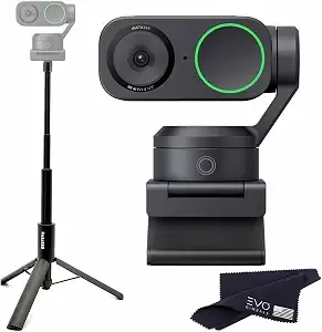 insta360 Link 2 Pro-Ptz 4k Webcam With 1/1.3” Sensor, Ai Tracking, Gesture Control, Hdr, Directional Noise-Canceling Mic, Webcam For Laptop, Live Streaming, Gaming (With Tripod Selfie Stick)