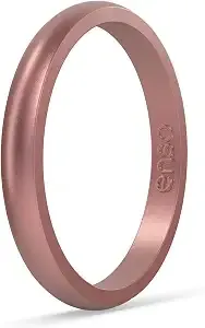 Enso Rings Halo Aura Silicone Ring – Stackable Wedding Engagement Band – Thin Minimalist Band