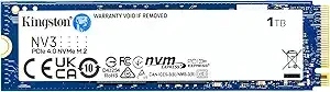 Kingston nv3 1tb M.2 2280 Nvme Ssd - Pcie 4.0 Gen 4x4 - Up To 6000 Mb/S - snv3s/1000g