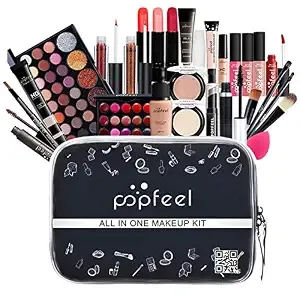 Fantasyday All-In-One Makeup Set Holiday Gift - Full Makeup Kit For Women Essential Starter Bundle Include Eyeshadow Palette Lipstick Blush Cream Concealer Face Powder Eyeliner Mascara Lipgloss Brush