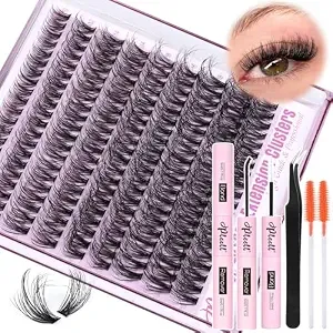 Fluffy Lash Extension Kit Wispy Eyelash Extension Kit 10-18mm Natural Lash Clusters 180pcs Cluster Eyelash Extensions With Lash Bond And Remover And Lash Applicator Diy Lashes Extension By Pleell