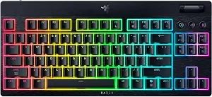 Razer Blackwidow v4 Low Profile Tkl Hyperspeed Wireless Gaming Keyboard: Yellow Mechanical Switches - 2.4ghz Wireless & Bluetooth - Multi-Function Roller - 3 Control Buttons - Long Battery Life