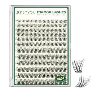 Keyyou Lash Manga Lash Clusters 8-18mm Fairy Eyelash Clusters Natural Diy Lash Extension Wispy With Soft Thin Band(mg04)