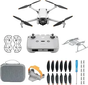 Dji Mini 3, Drones With Camera For Adults 4k, 38-Min Flight Time, Up To 32800ft (10km) Video Transmission,Propellers Holder, Carrying Case, Landing Gear, Propellers Guard, Backup Propeller Blade