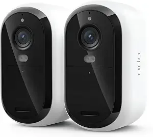 Security Cameras Wireless Outdoor - Arlo Essential Battery 2k (3rd Gen, Latest Version), Color Night Vision, Two-Way Audio, Home Security, Person/Package/Vehicle/Animal Detection, White - 2-Pack