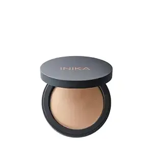 Inika Organic Buildable Baked Mineral Foundation Compact Powder - Lightweight, Breathable Natural Base With Hydrating Squalane And Magnolia Bark Extract - Natural And Vegan Makeup, Strength, 0.28 Oz