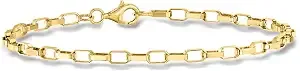 Ross-Simons 3mm 18kt Gold Over Sterling Box-Link Bracelet
