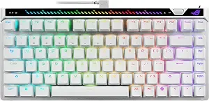 Asus Rog Falchion Ace 75 He Wired Analog Hall Effect Gaming Keyboard– 75% Tkl, Usb, Hot Swappable Hfx v2x Magnetic Switch, Rapid Trigger, 8khz Polling, Pbt Keycap, Carry Case, Web Based Config - White