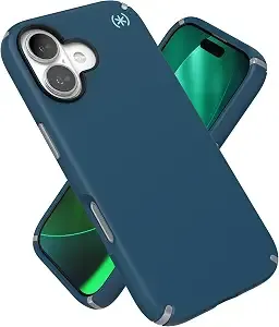 Speck presidio2 Pro For Iphone 17 Case, Magsafe-Compatible, Slim Protective Case, Deep Sea/Silver Metallic/Spell Blue