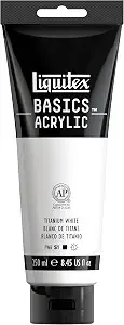 Liquitex Basics Acrylic Paint, 250ml (8.5-Oz) Tube, Titanium White
