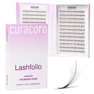 Curacoro Lashfolio Narrow Wispy Fans 7d-0.05 Cc Curl 8-13mm