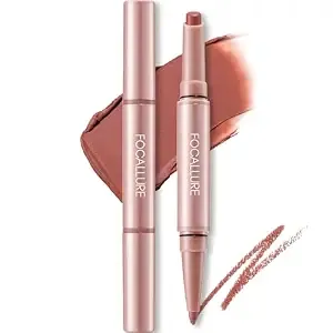 Focallure 2‑In‑1 Lip Liner & Lipstick, Non‑Drying Blur Matte Nude Lip Pen