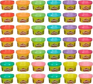 Play Doh Bulk Handout 42-Pack Of 1-Ounce Modeling Compound Cans, Back To School Gifts, Prizes, & Party Favors, Kids Arts & Crafts, Preschool Toys, Ages 2+ (Amazon Exclusive)