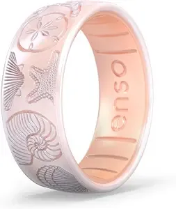 Enso Rings Etched Classic Silicone Rings - Etched Coastal Collection - Comfortable And Flexible Design