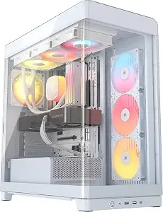 Corsair Frame 4500x Rs-R Argb Panoramic Glass Mid-Tower Pc Case – White