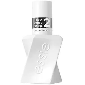 Essie Gel Couture Long-Lasting Nail Polish, Vegan, Clear, Shiny Top Coat, 0.46 Fl Oz