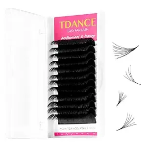 Tdance Easy Fan Lash Extension Rapid Blooming Volume Eyelash Extensions C Cc D Dd J B L Curl 0.03-0.12mm Thickness Easy Fan Volume Lashes Self Fanning Eyelashes Extension (0.07-Dd,20-25 Mm)