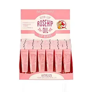 Ruby Kisses Broadway Vita-Lip Clear Lip Gloss (Rosehip Oil 48 Pack), Ultra-Hydrating & Soothing Formula With Vitamin Oils, High-Shine Non-Sticky Finish, Healing Glossy Lip Balm With Vitamin A