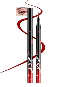Red Liquid Eyeliner Pencil, 24-Hour Waterproof Colored Matte Eye Liner Pen