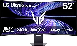 Lg 52g930b-B 52-Inch Ultragear Evo g9 5k2k 240hz 1ms Curved Gaming Monitor