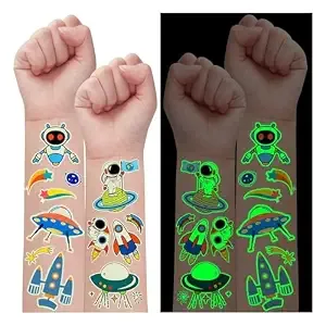 Partywind Luminous Space Temporary Tattoos For Party Decorations