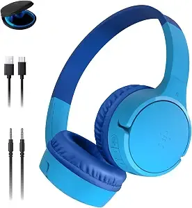 Belkin Soundform Mini Kids Headphones, Wireless & Wired, 30h Playtime, Case