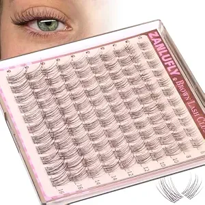 Brown Lash Clusters Natural Eyelash Clusters Invisible Band Brown Lash Extension C Curly Dark Brown Wispy Lash Extension Diy Individual Eyelash Extension By Zanlufly