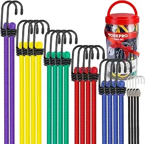 Workpro Bungee Cords With Hooks, Heavy Duty Outdoor Bungee Strap, 22-Piece