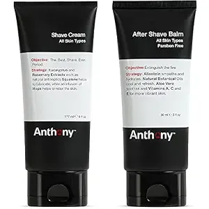 Anthony Shave Cream, 6 Fl Oz, And Anthony Aftershave Balm, 3 Fl Oz