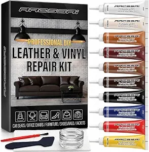 Leather & Vinyl Repair Kit For Furniture, Car Seats & Couches, 10 Colors