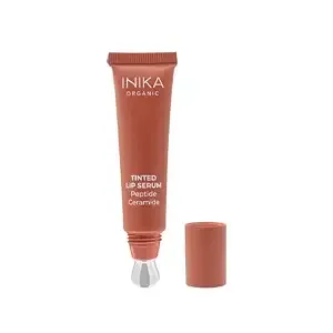 Inika Organic Tinted Lip Serum - Ceramide + Peptide Infused, Sheer Wash Of Color, Plumps, Softens, Smooths, Hydrates + Repairs. Natural & Vegan (Rosewood)