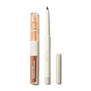 Sheglam Soft 90'S Glam 3-In-1 Lip Liner Moisturizing Plant Extracts Long Lasting Liquid Lipstick Plumping Lip Gloss Makeup Set - Moody Taupe