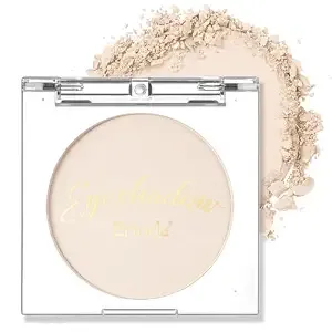 Erinde Single Beige Matte Eyeshadow Palette, Velvet Eye Shadow Compact Powder Primer Base Makeup, Neutral Nudes Matte Pressed Powder Eye Shadow Palette, 06# Beige