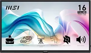 Msi Pro mp165 e6 Ultra Slim & Light Portable Monitor,15.6" Fhd Ips 1080p, Usb Type-C, Hdmi, Built-In Speakers, Tripod Mount Support, Perfect For Pc, Mac, ps5, ps4, Xbox, Mobile, Metal Gray