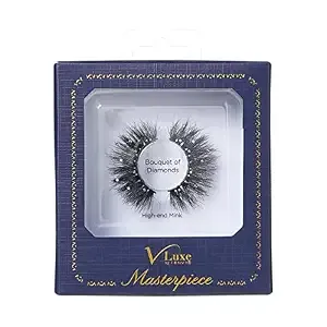 I•Envy Lashes With Rhinestones Masterpiece Mink Lashes, Diamond False Eyelashes (Bouquet Of Diamonds)