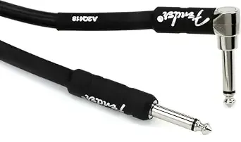 Fender Professional Series Instrument Cable, Guitar Cable, Guitar Accessories, Straight/Angle, Black, 25ft