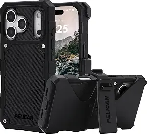 Pelican Shield Iphone 17 Pro Case - Rugged Magsafe Phone Case - Carbon