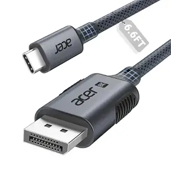 Acer Usb C To Display Port 1.4 Cable 6.6ft(8k@60hz 4k@240hz) Unidirectional
